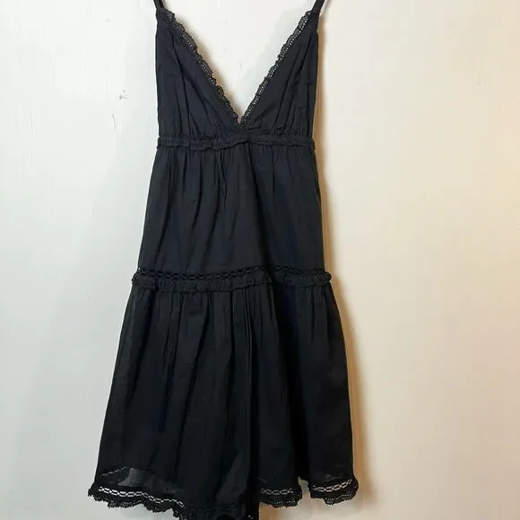 Aritzia Sunday Best Angela Dress Black Mini Strappy Sz L - Picture 13 of 15